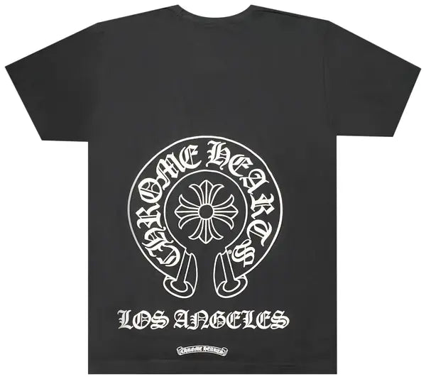 Chrome Hearts Black & White Los Angeles Horseshoe Logo T-Shirt