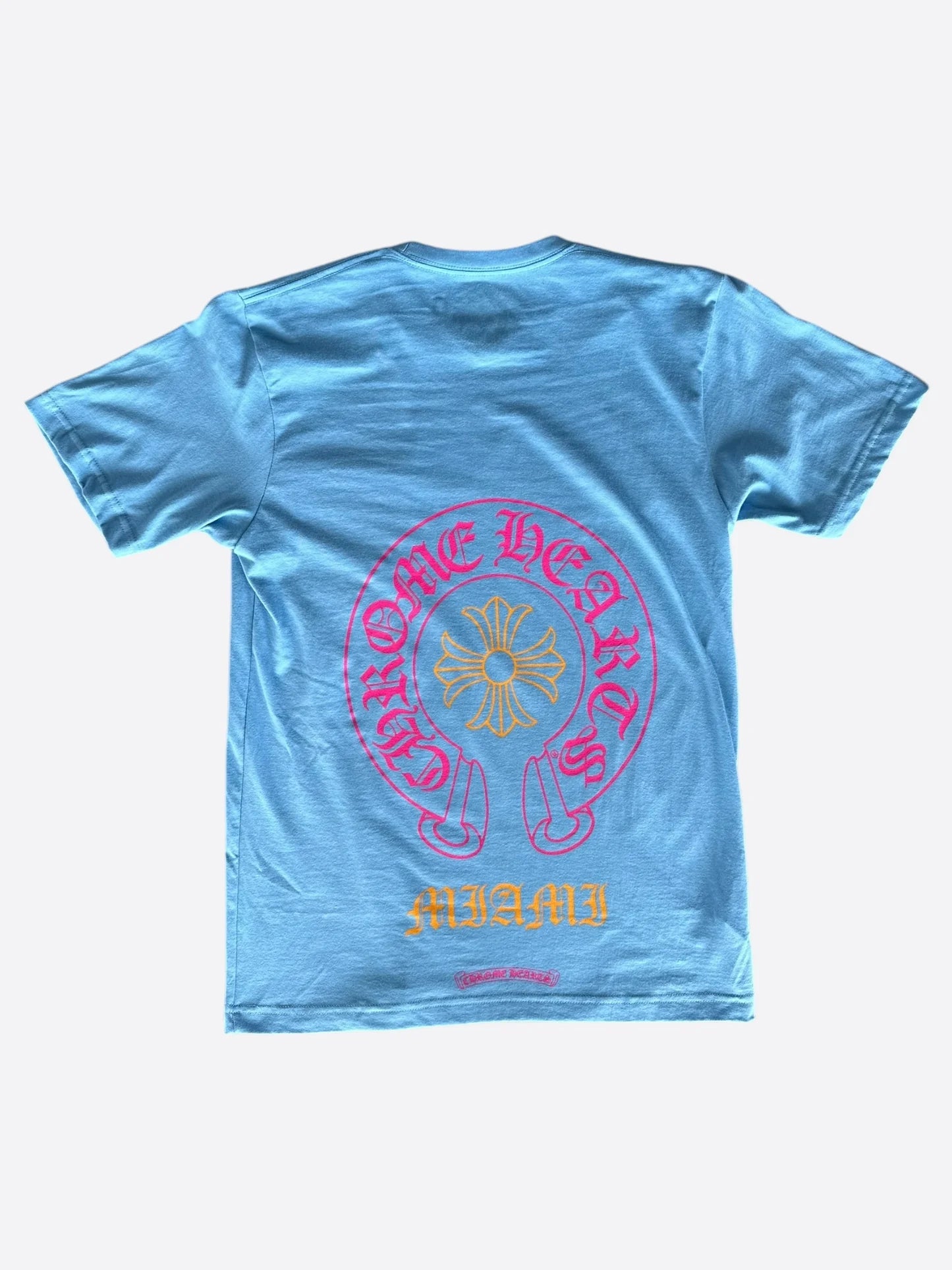 Chrome Hearts Miami Exclusive Horseshoe Blue Short Sleeve T-Shirt Tee